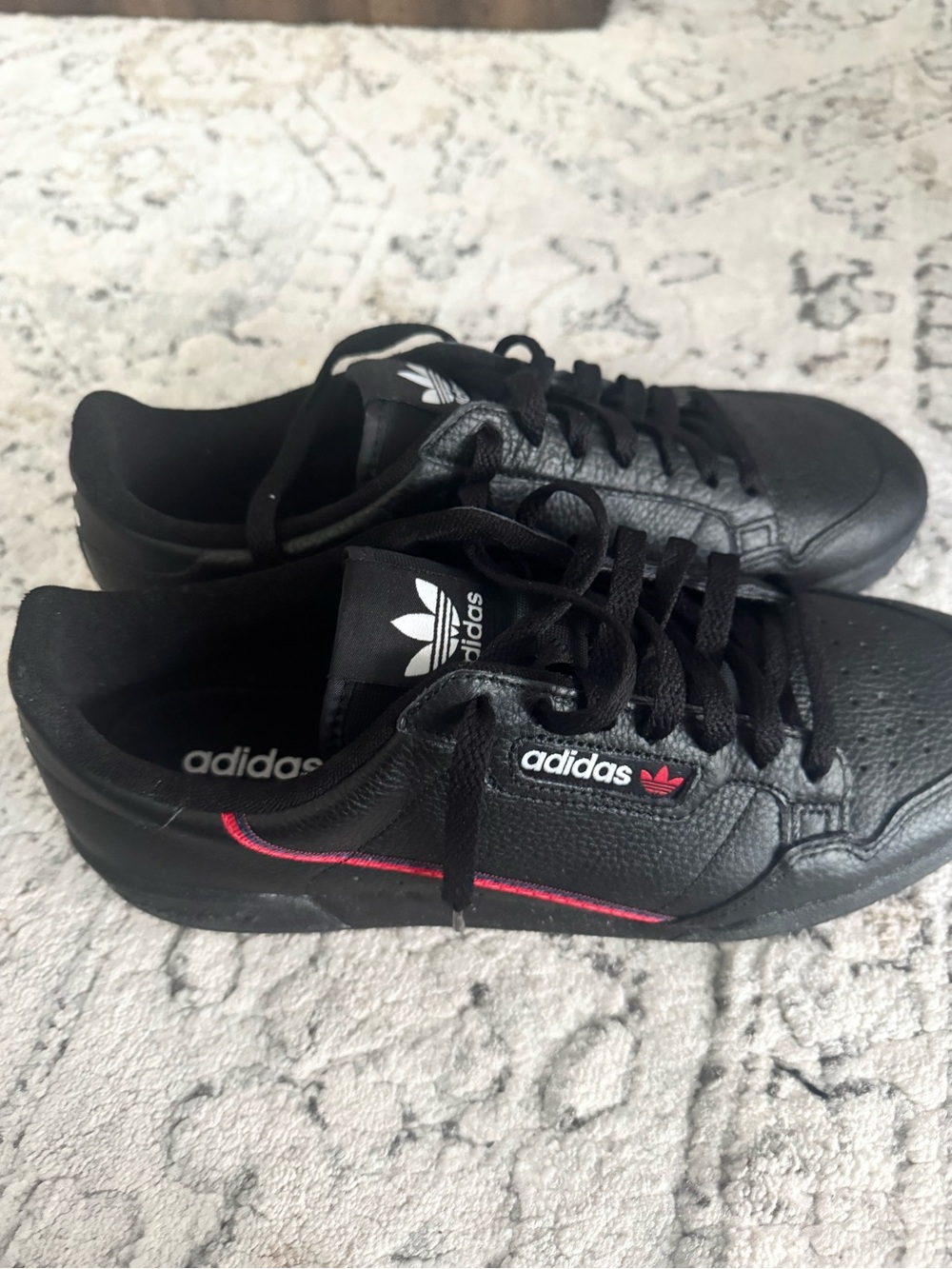 Adidas Originals Continental 80 Black Red Leather Sneakers Men’s size 11
